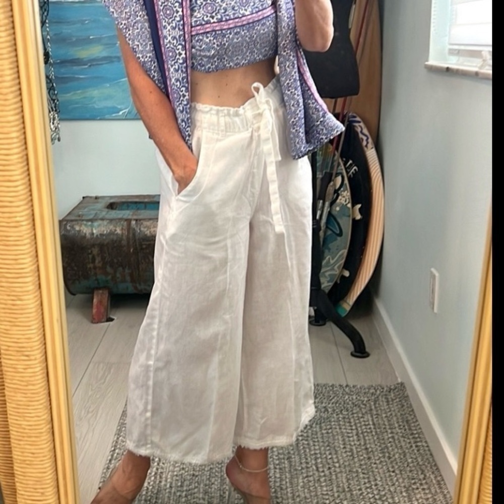 Anthro’s Cloth & Stone,Timeless, Classic Cream Palazzo Pants, Size Small